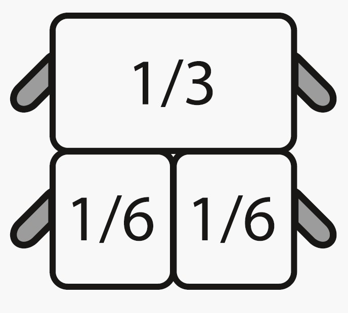 E7/CPCEXF Nudelkorb-Set: 2 x 1/6 GN + 1 x 1/3 GN