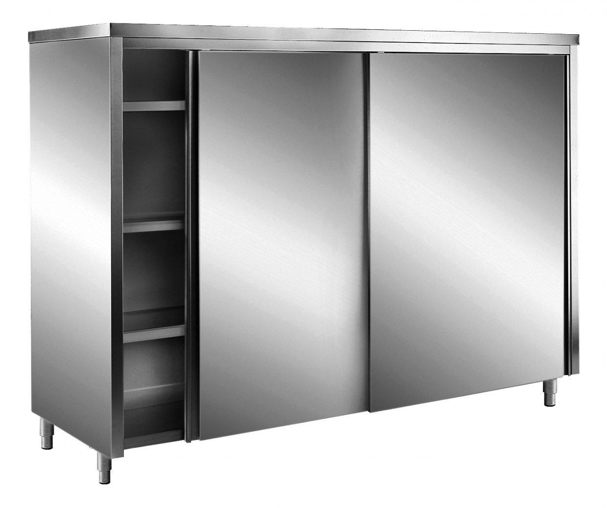 Edelstahl-Lagerschrank,Schiebet.,Flachdach,180x70cm